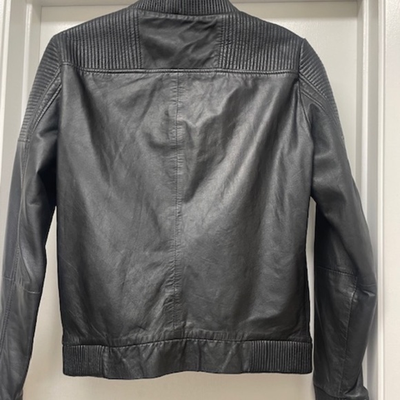 MANGO Genuine Leather Collection Black Leather Jacket - Picture 8 of 9